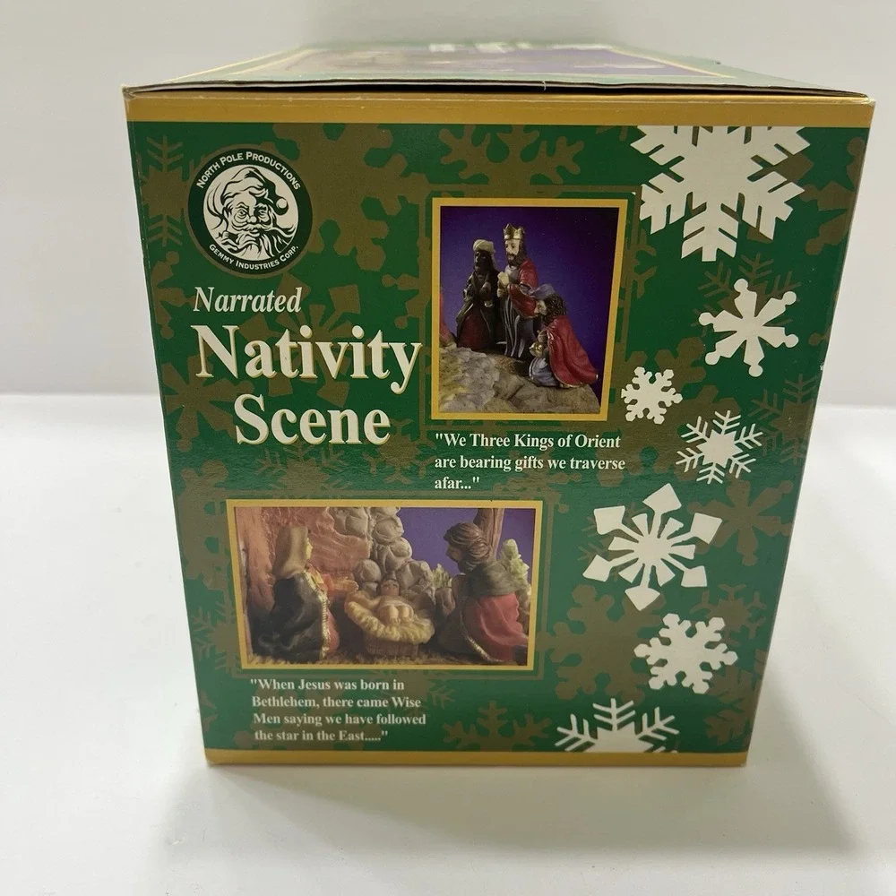 Vintage GEMMY Nativity Scene Light Up Musically Narrated Birth Jesus Christmas
